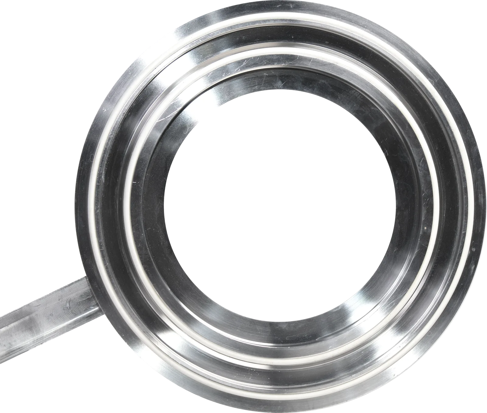 Feed clamp connection component for a pharmaceutical conical mill